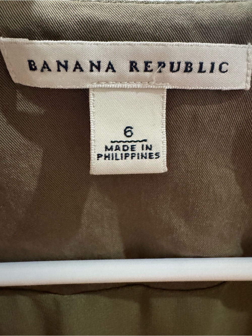 Banana Republic Sleeveless Wrap Dress Olive Sz. 6 - Picture 4 of 5